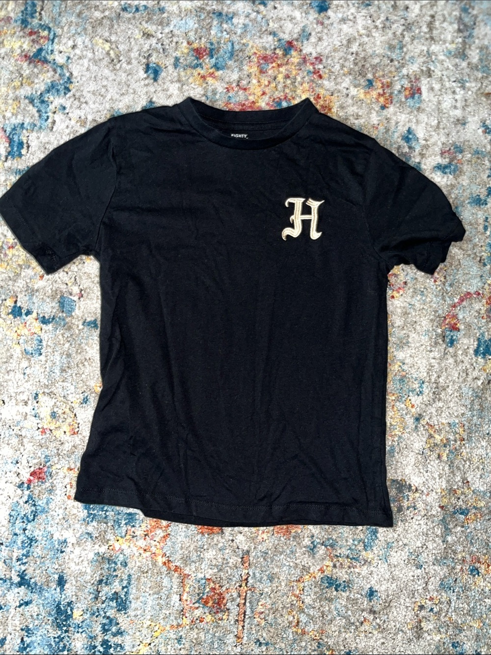 Eighty Eight Black Tee with Cream 'H' Patch